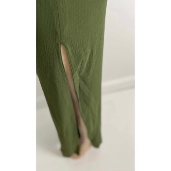 COPY - Two Piece High Slit Pants and Long Sleeve Off Shoulder Tie Front Crop T… - Picture 6 of 14